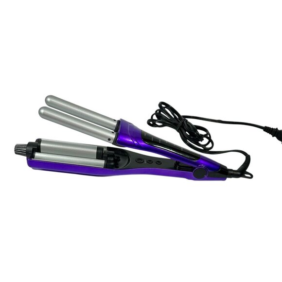 Bed Head TIGI A Wave We Go Adjustable Hair Waver Iron Purple With Silver Barrels - Picture 2 of 16